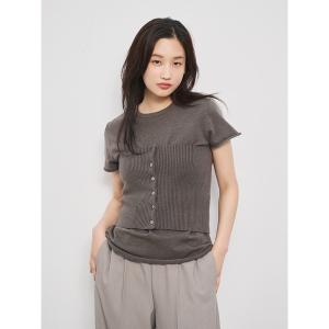 「CHAROL」 半袖ニット FREE グレー レディース