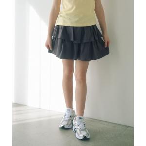 パンツ ミニ裏毛 フリル キュロット（ダークグレー）140cm-160cm キッズ 子供服 女の子