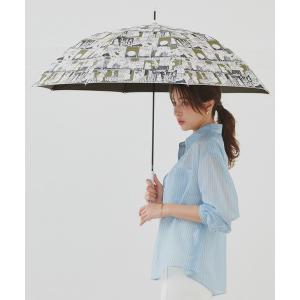 傘 MOOMIN ムーミン 日傘 完全遮光 UV遮蔽率100% ジャンプ傘 60cm 長傘 晴雨兼用 コミックパターン 総柄 レディース