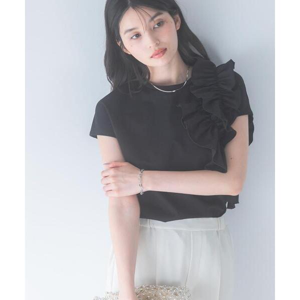 tシャツ 半袖 フリルドッキングTEEブラウス レディース