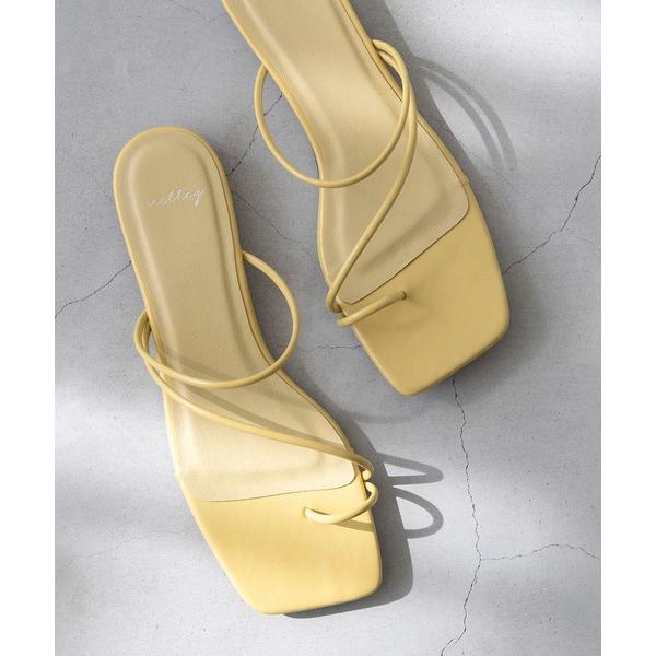 サンダル ナローストラップ ローヒール サンダル レディース