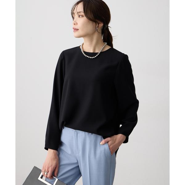 ブラウス シャツ ストレッチジョーゼットタックブラウス「接触冷感・UVカット・吸水速乾・セットアップ...