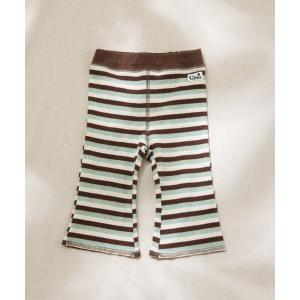 BABY Qinn ボーダーワッフルレギンス