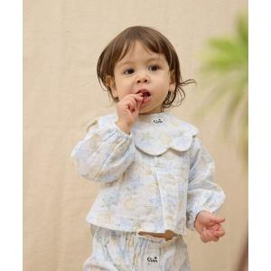 ベビー 「BABY」「Qinn」ダブルガーゼヘンリーブラウス綿100％：80cm