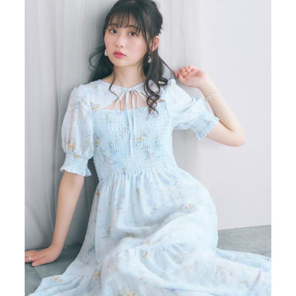 ワンピース 「大きいサイズ」ボレロ風フラワープリントワンピース marun