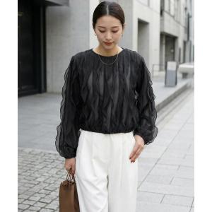 tシャツ シアーフリルニットソートップス レディース