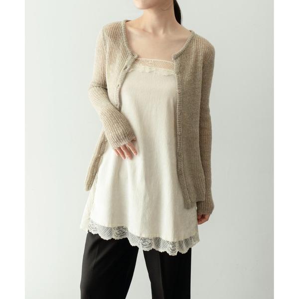 キャミソール 「on:nue」「着用動画あり！」 ベルベットレースキャミトップス /2026 SS ...