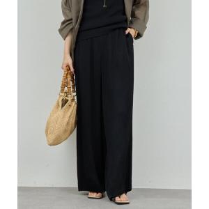 パンツ サテンヨウリュウワイドパンツ レディース