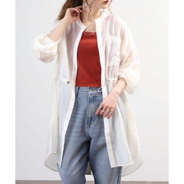 ブラウス シャツ M'S STYLE ラインアクセントシアーシャツ レディース