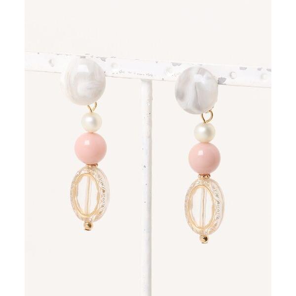 イヤリング よひらのはな/マーブルアクリル大ぶりイヤリング レディース