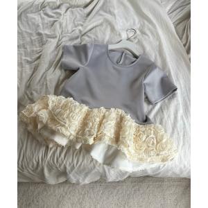tシャツ 「ZOZO限定」rose frill peplum tops / ローズフリルペプラムトップス レディース