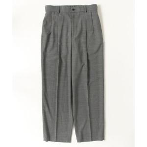 スラックス 「ATON」 TWIST WOOL GAUZE TWO TUCKED EASY PANTS メンズ レディース