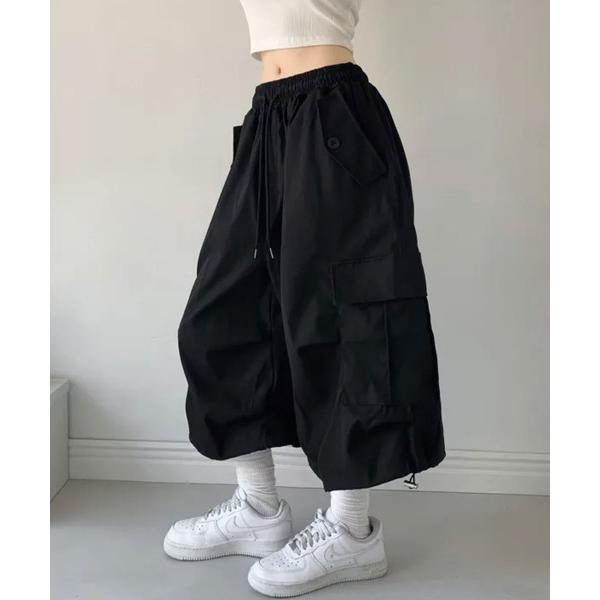 ワイドパンツ ハーフパンツ カーゴパンツ 短パン ワイド カーゴ バミューダハーフパンツ レディース