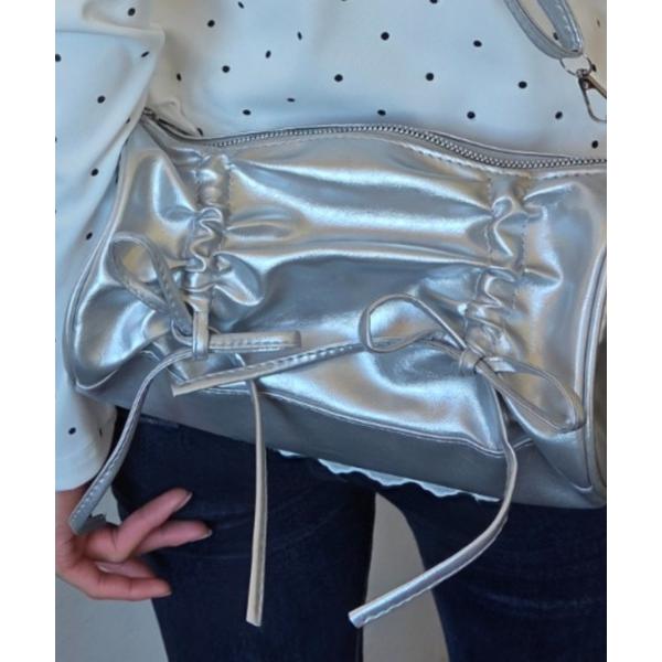 ショルダーバッグ バッグ シャーリングリボン 2way 合成皮革 肩掛け ショルダーバッグ レディー...