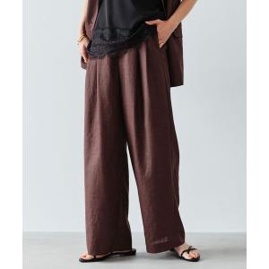 ワイドパンツ スラックス パンツ 「size SHORT/TALLあり」ライト リネンライク タック ワイドパンツ UVカット 通気性 レディース｜ZOZOTOWN Yahoo!店
