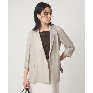 ジャケット テーラードジャケット 「size SHORTあり」ライト リネンライク ジャケット UVカット 通気性 レディース