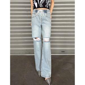 ジーンズ デニム デニムパンツ ウエストゴムデニムパンツ レディース