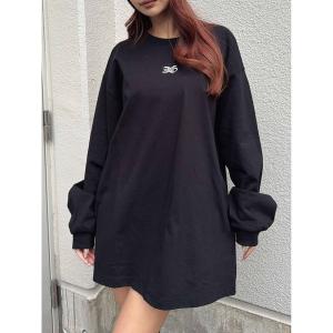 tシャツ フロント刺繍ユニセックスロンT レディース