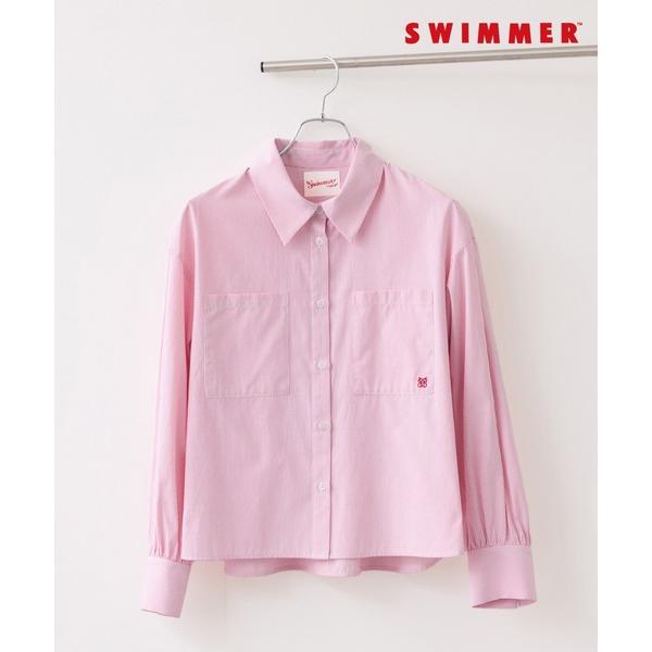 ブラウス シャツ 「SWIMMER×VIS」ポイント刺しゅうストライプシャツ レディース