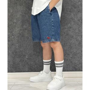 パンツ 「POLO　CHAMPS/ポロチャンプス」 ケミカルウォッシュ　デニムハーフパンツ キッズ 子供服 男の子 女の子