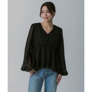 ブラウス シャツ シアードットフリルブラウス レディース