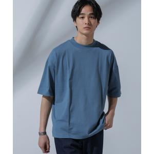 「NANO universe」 半袖Tシャツ L ブルー メンズ