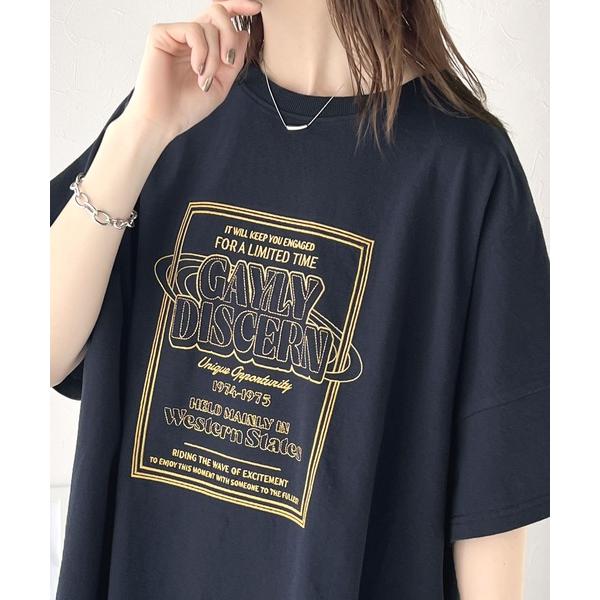 「Java」 半袖Tシャツ MEDIUM ネイビー レディース