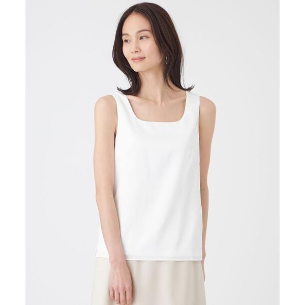 tシャツ 「ウォッシャブル」ストレッチサテン×スムースコンビカットソー レディース