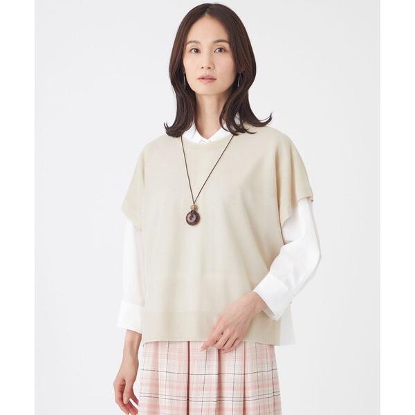 ベスト ジレ 「ウォッシャブル」2WAYシアージレ レディース