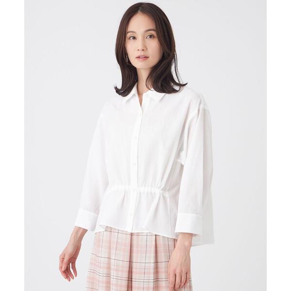ブラウス シャツ 「接触冷感・ウォッシャブル」スラブクレープブラウス レディース