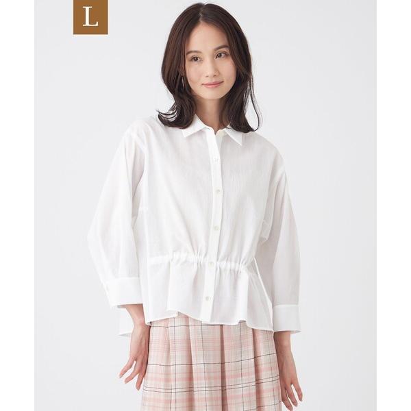 ブラウス シャツ 「L」「接触冷感・ウォッシャブル」スラブクレープブラウス レディース