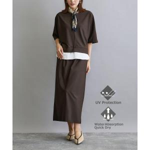 uvカット ワンピース 「セットアップアイテム」レイヤード風Tシャツ×タイトロングスカート