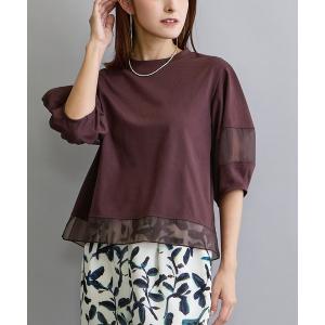 tシャツ シアー切り替えTシャツ レディース