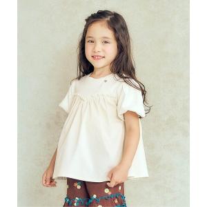 tシャツ 「新色追加」バルーンスリーブペプラム半袖トップス キッズ 子供服 女の子