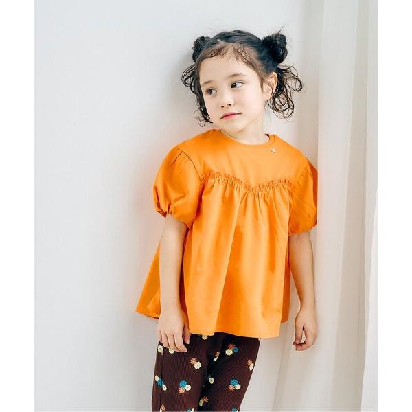 tシャツ 「新色追加」バルーンスリーブペプラム半袖トップス キッズ 子供服 女の子