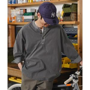 tシャツ ヘンリーネック７分袖Tシャツ メンズ