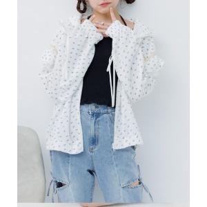 コート アウター レースフリルワッフルBZ レディース