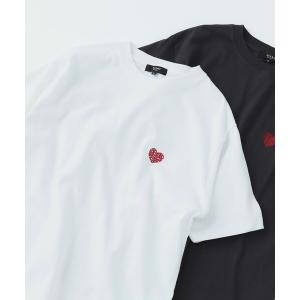 tシャツ 「ユニセックス」ハート ワンポイント刺繍 Tシャツ メンズ レディース