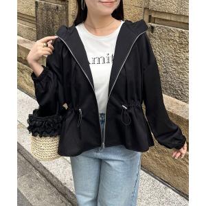 ブルゾン アウター 「UVカット」バックヨークドロストペプラムマウンテンパーカー レディース