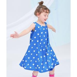 ワンピース 「涼感 サラッとメッシュ」総柄 タンクワンピース キッズ 子供服 女の子