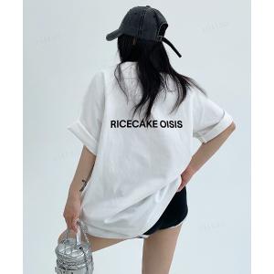 tシャツ 韓国ファッション WISHバックロゴラグラン半袖Tシャツ レディース メンズ