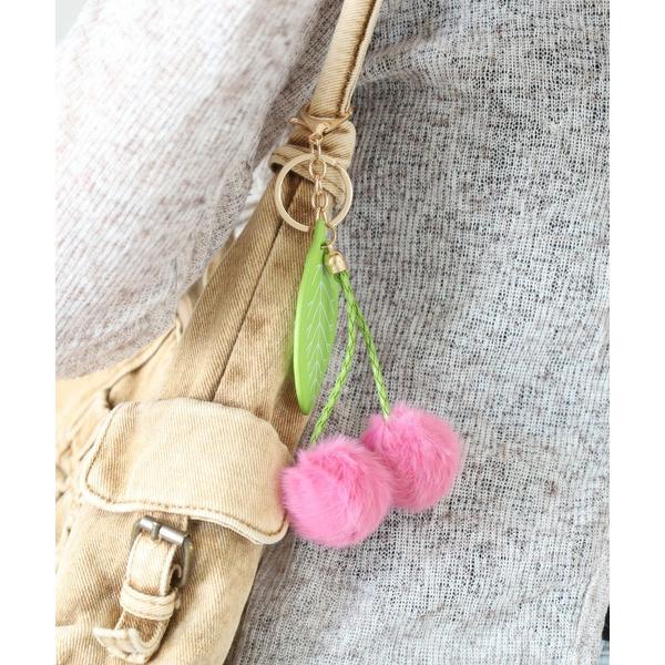 チャーム サクランボモチーフファーチャーム レディース