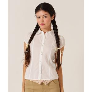 ブラウス シャツ コンパクト キャップスリーブ ブラウス TINA：JOJUN レディース