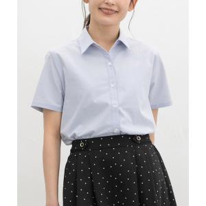 ブラウス シャツ 夏 半袖 「ハニさら・らくらくアイロン・接触冷感・ＵＶカット」快適クール半袖スキッパー レディース