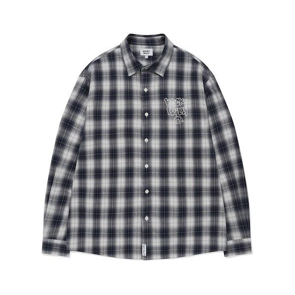 シャツ EMBROIDERED GRAPHIC CHECK LONG SLEEVE SHIRT メン...