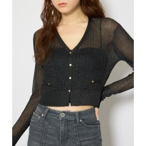 カーディガン 「森香澄さん着用」スカラップクロップドニットカーディガン 春服 夏服 レディース