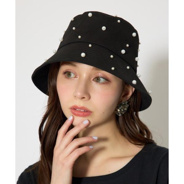 帽子 ハット フェイクパールバケットハット 春服 夏服 レディース