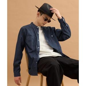 シャツ バンドカラーデニムシャツ メンズ