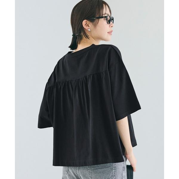 tシャツ ５分袖バックギャザーTシャツ レディース