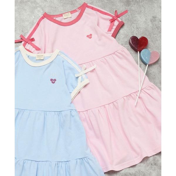 ワンピース 「スポーティー×ガーリー」 ライン使い ティアード ワンピ キッズ 子供服 女の子